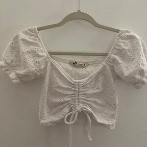 White Mid-Sinch Crop Top